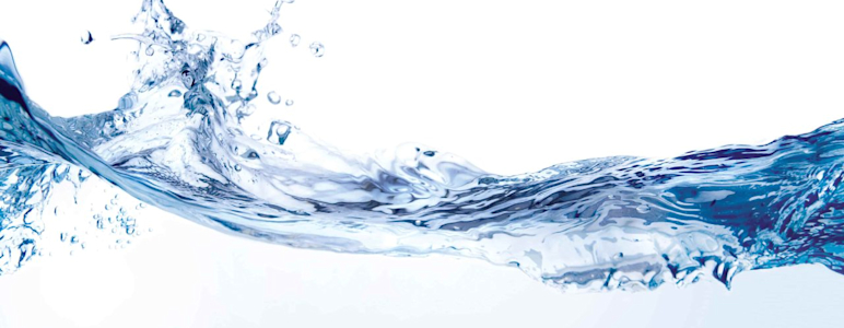 Eine aufgewirbelte Wasseroberfläche.