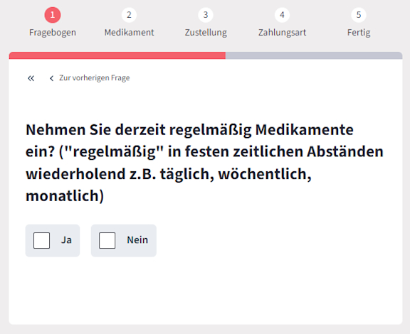 Befragung zur regelmäßigen Medikamenteneinnahme.