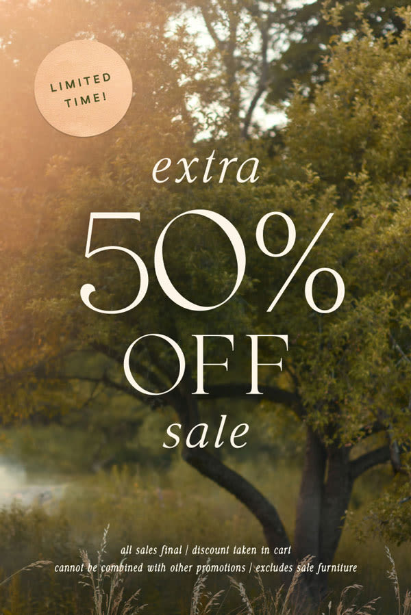 Limited time! EXTRA 50% OFF SALE