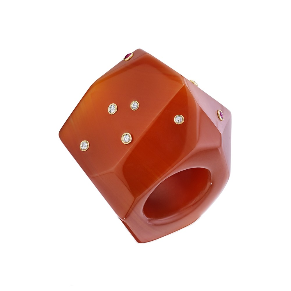 carnelian sky crane ring large by bleecker and prince sml
