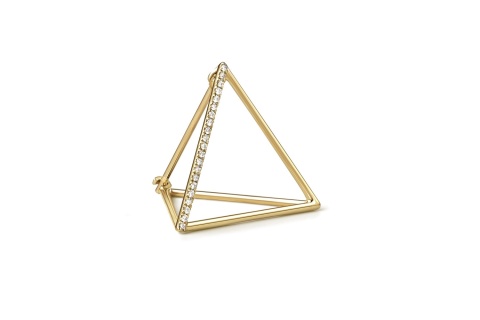 big triangle single earring with one side of diamonds by shihara 1-480x320-sml