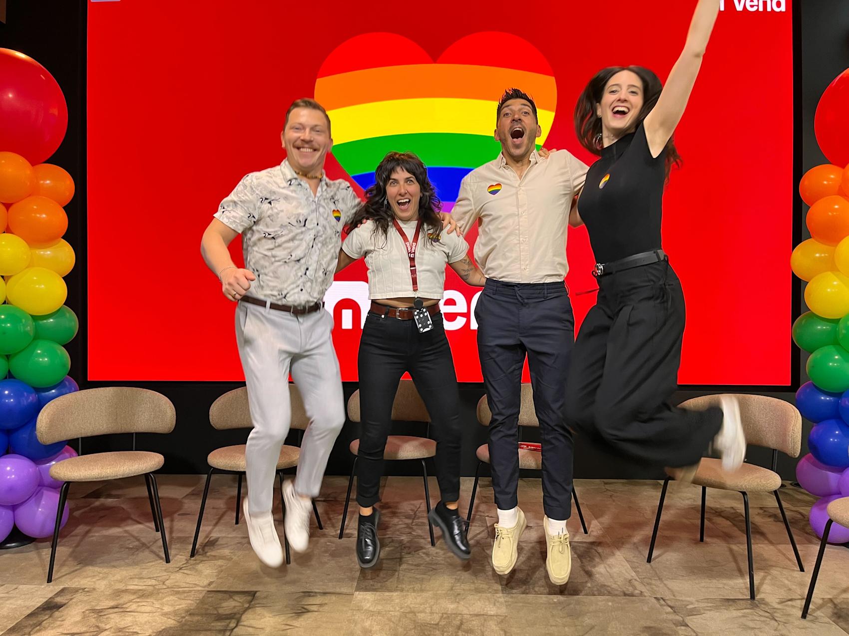 The panellists on stage of our first Vend Pride day
