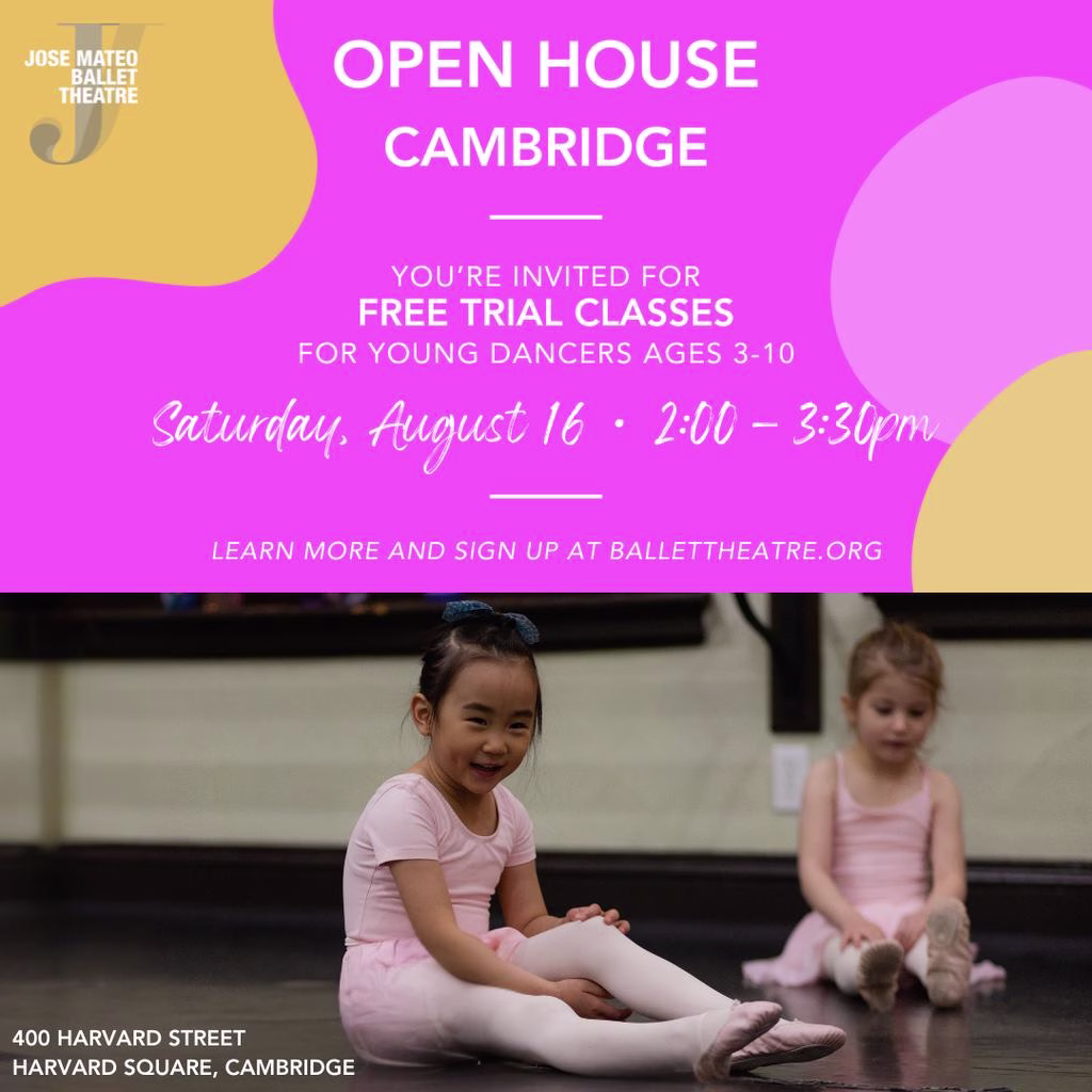 José Mateo Ballet Theatre Cambridge Open House: Free Ballet Classes!