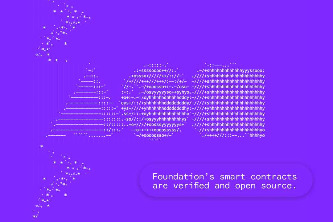 Foundation’s smart contracts are verified and open source.