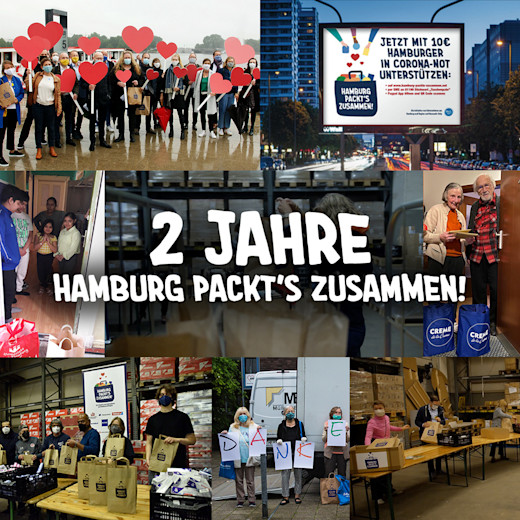 News | Hamburg packt´s zusammen 2 Jahre "Hamburg packt´s zusammen" - eine Initiative norddeutscher Unternehmen und Hanseatic Help e.V.