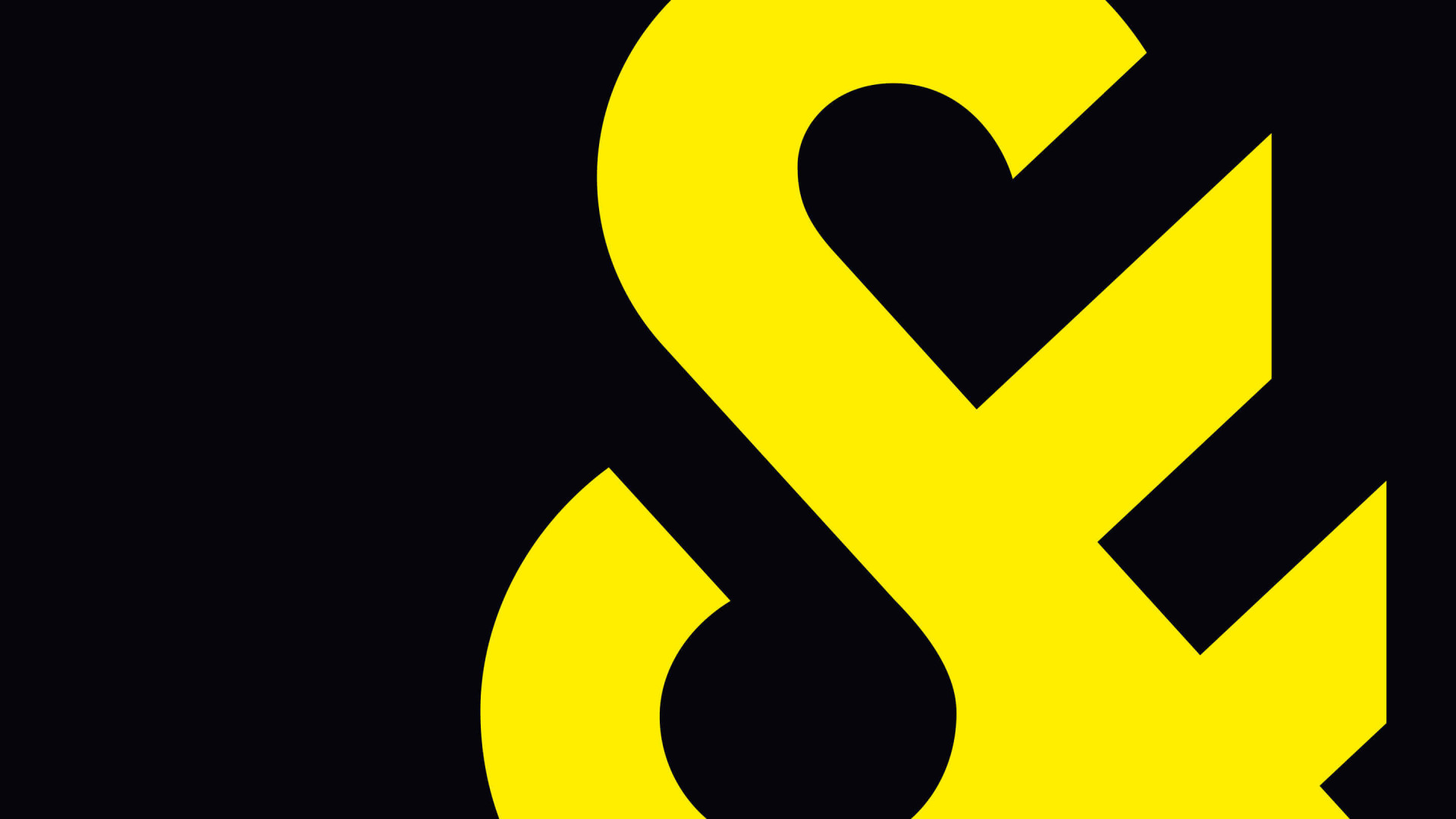 Gelbes Et-Zeichen auf schwarzem Hintergrund.