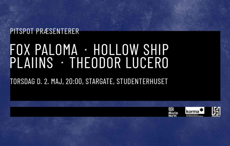 PitSPOT præsenterer: Fox Paloma (DK), Plaiins (DE), Hollow Ship (SE) & Theodor Lucero (NO)