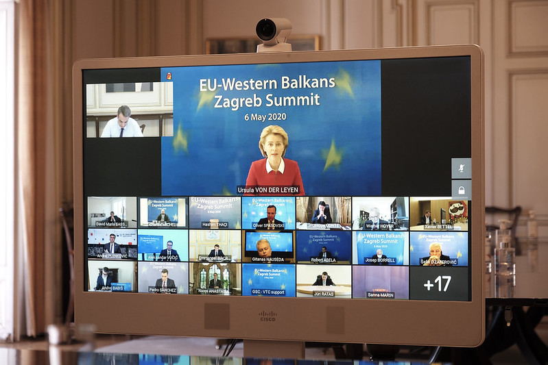 The coronavirus forced the the May 6th EU Western Balkans Summit to be conducted via video conference. (Photo Credit: New Democracy)