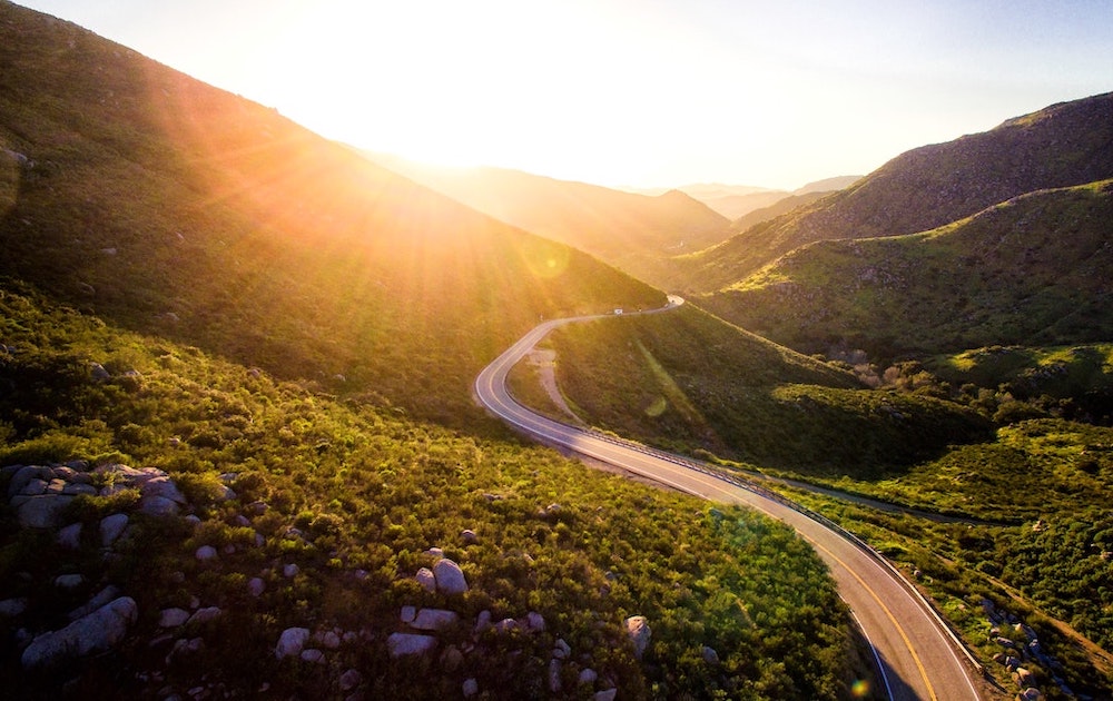 Sunset road - mountain