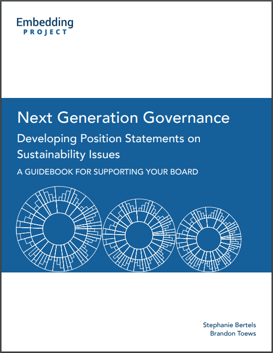 Next Generation Governance: Developing Position Statements on Sustainability Issues cover