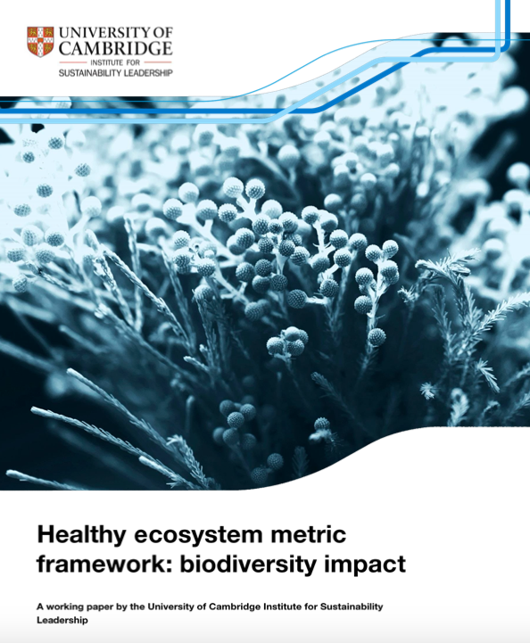 Healthy ecosystem metric framework: biodiversity impact cover