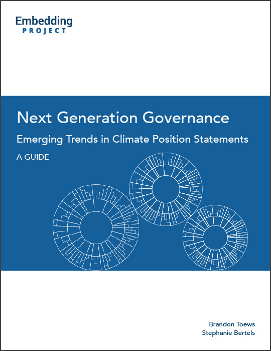 Next Generation Governance: Emerging Trends in Climate Change Position Statements cover