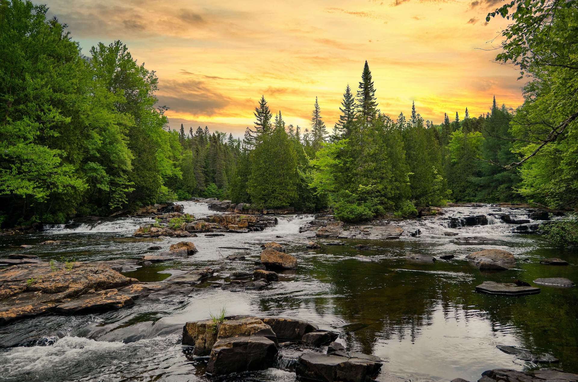 River and sunset