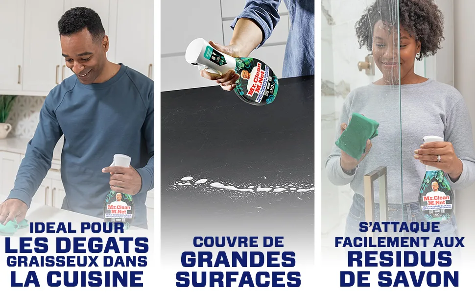Gens nettoyant différentes surfaces avec M. Net Clean Freak, Zeste Unstopables