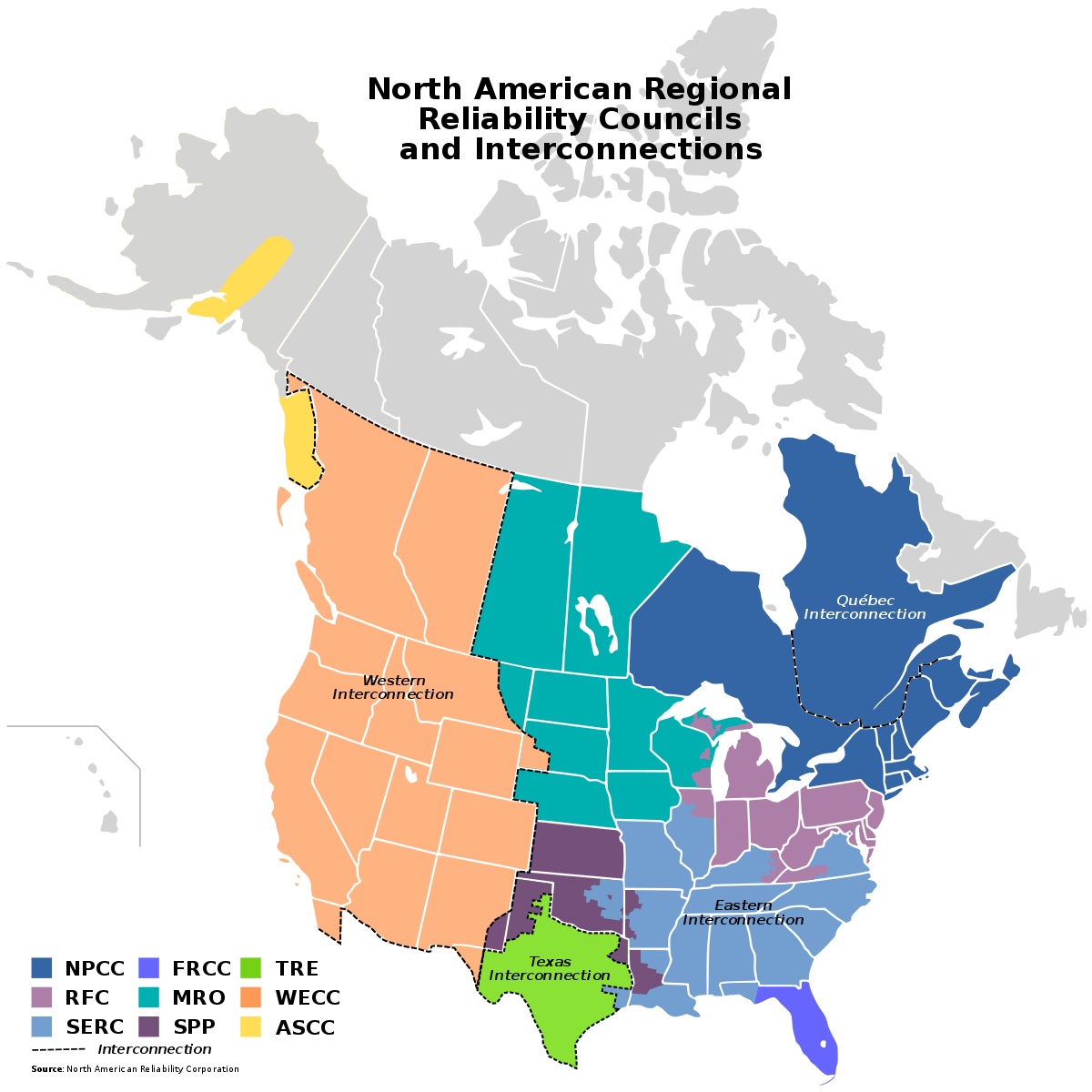 North American Regional reliability councils