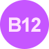 Logo de vitamina B12 com Cyanocobalamin