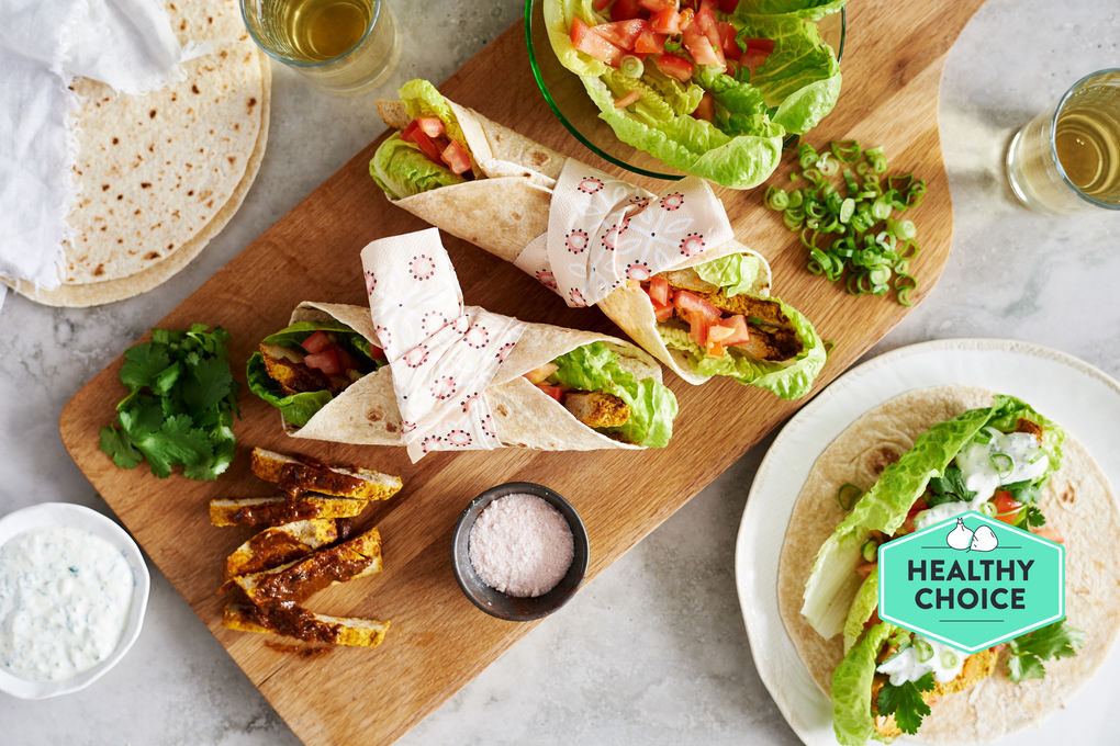 Vegetarian Tikka Wrap with Raita