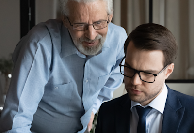 A senior financial advisor trains an associate advisor
