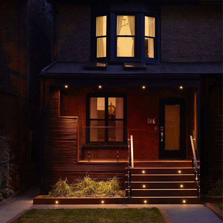 The lights go on even where you're away to signify that you're home.