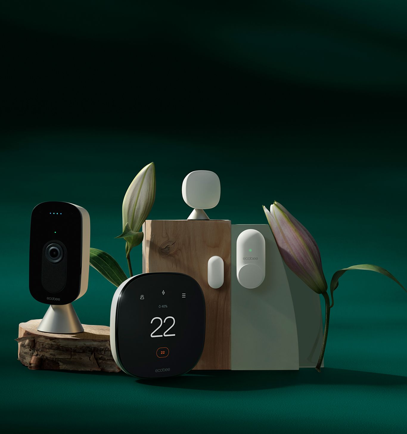 ecobee products on a green background