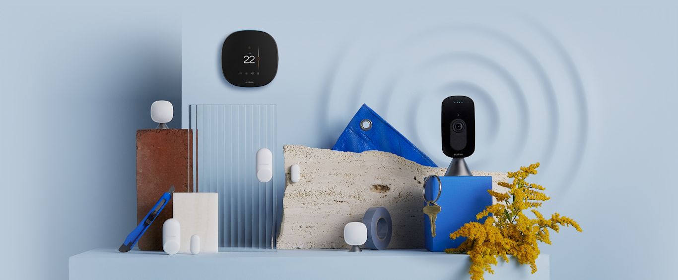 ecobee product suite on blue background