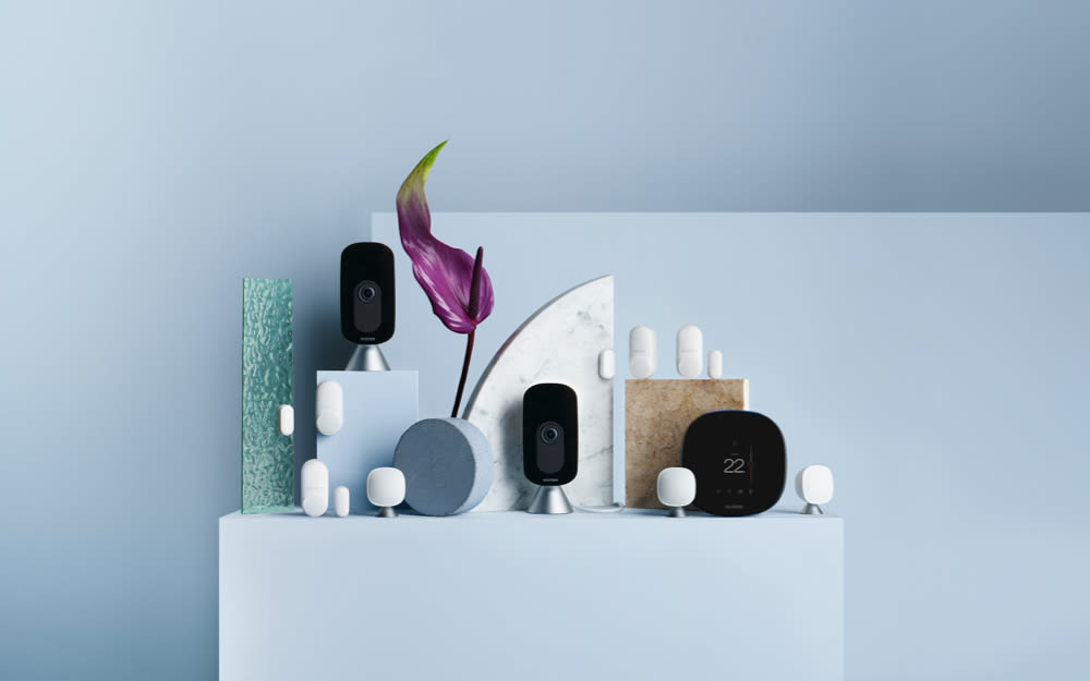 Comfort & Security Solution on a blue background