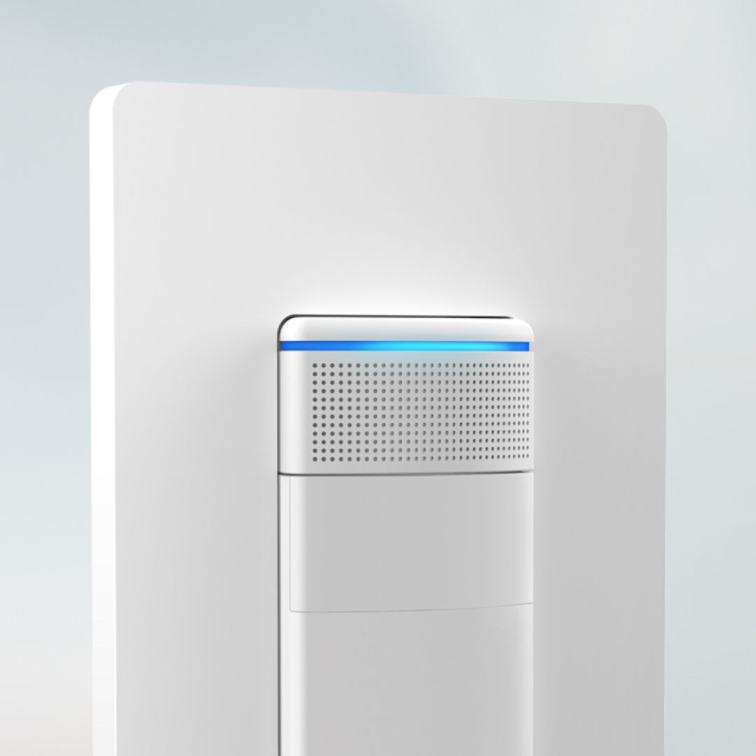 Close up shot of the Switch+ showing built-in Amazon Alexa.