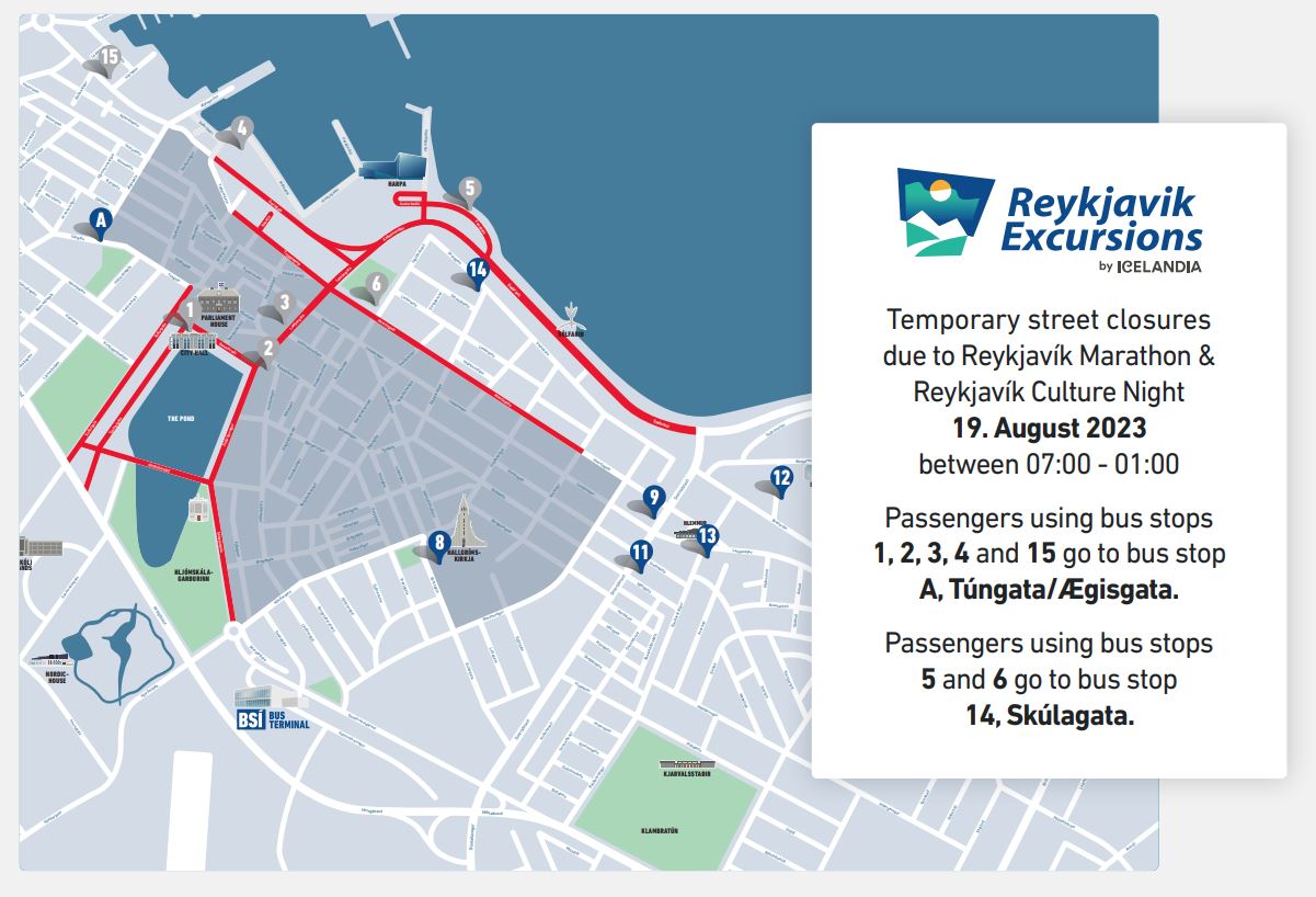 Road Closures on Reykjavík Marathon & Culture Night