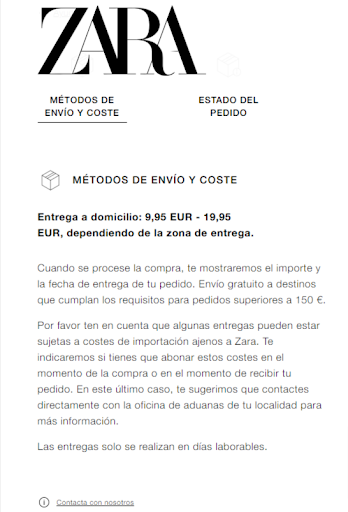 Zara eCommerce example