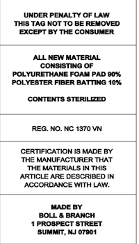 Upholstered Curve Bed Law Label