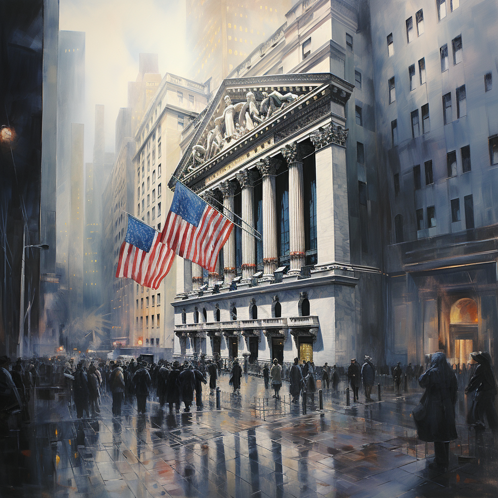 The New York Stock Exchange of Wall Street