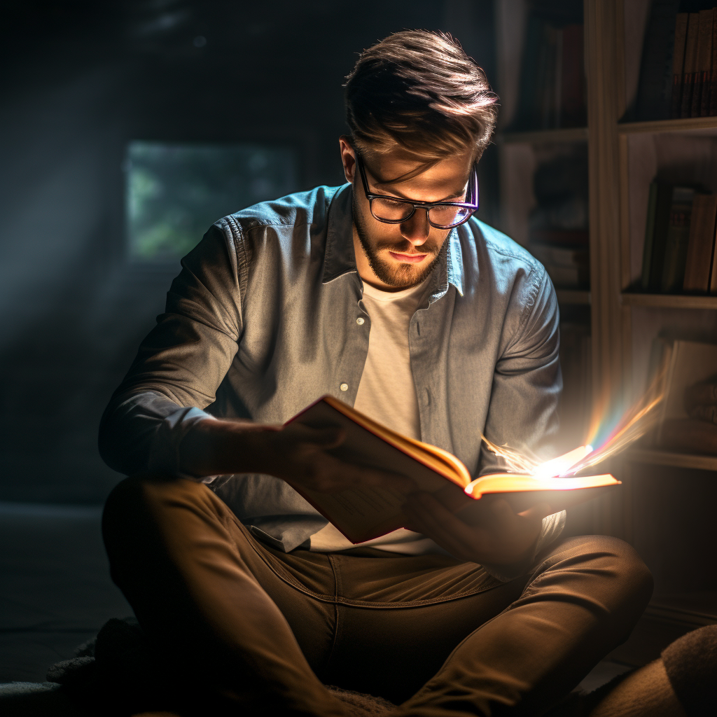 A person reading a book symbolizing investing