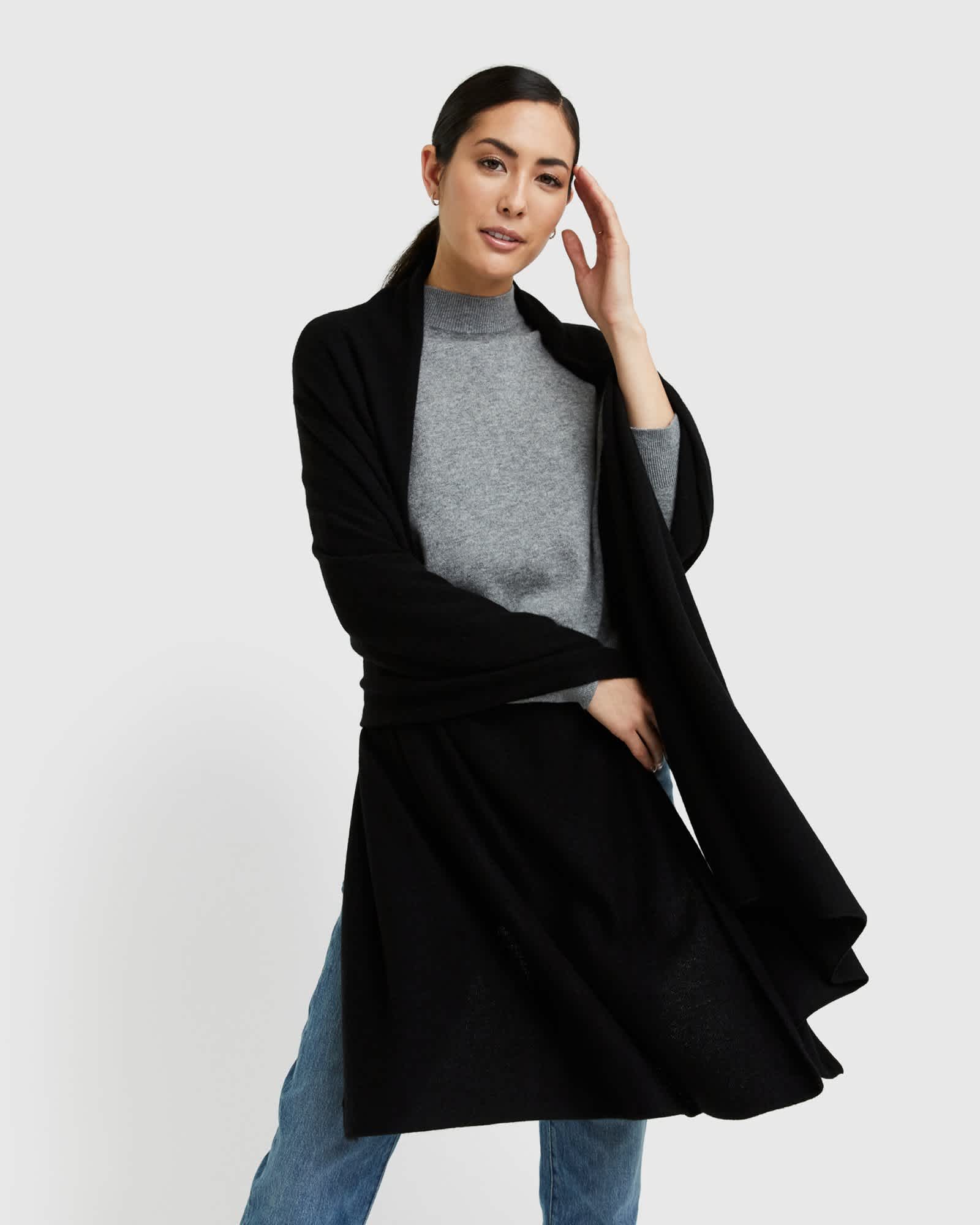 Black cashmere wrap