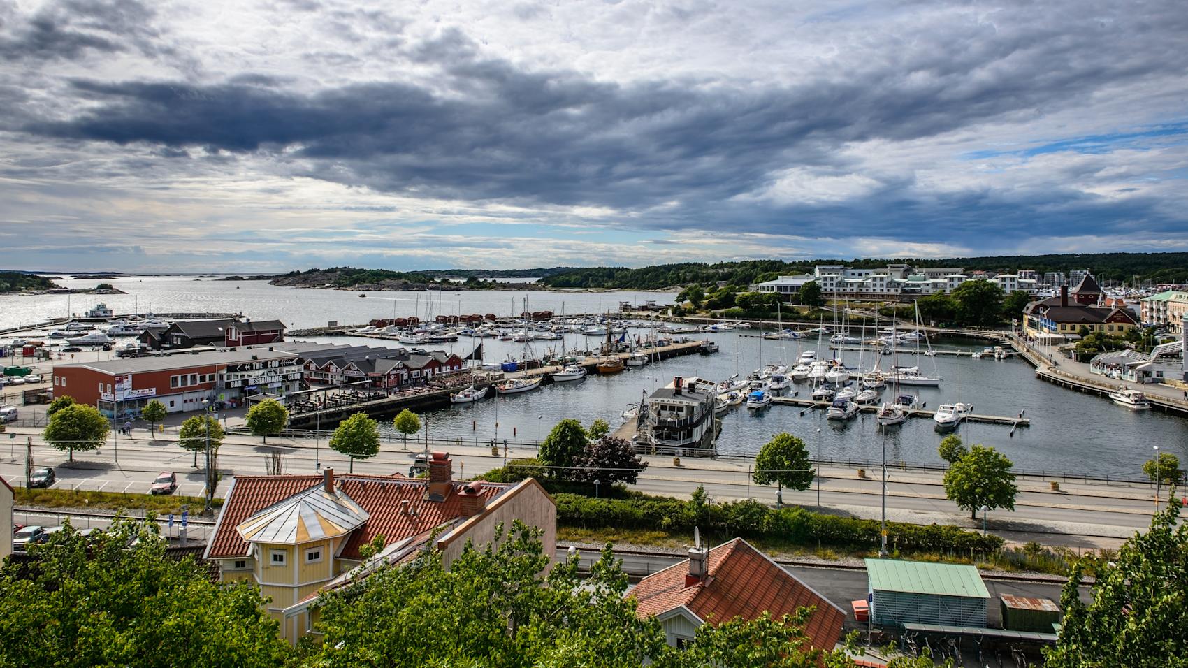 Utsikt over Strømstad havn -\nFoto: Getty Images