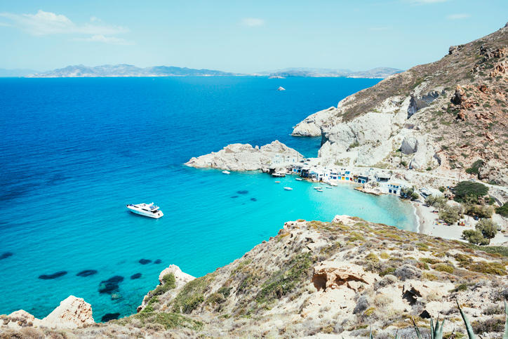 Firopotamos Beach på Milos i Hellas