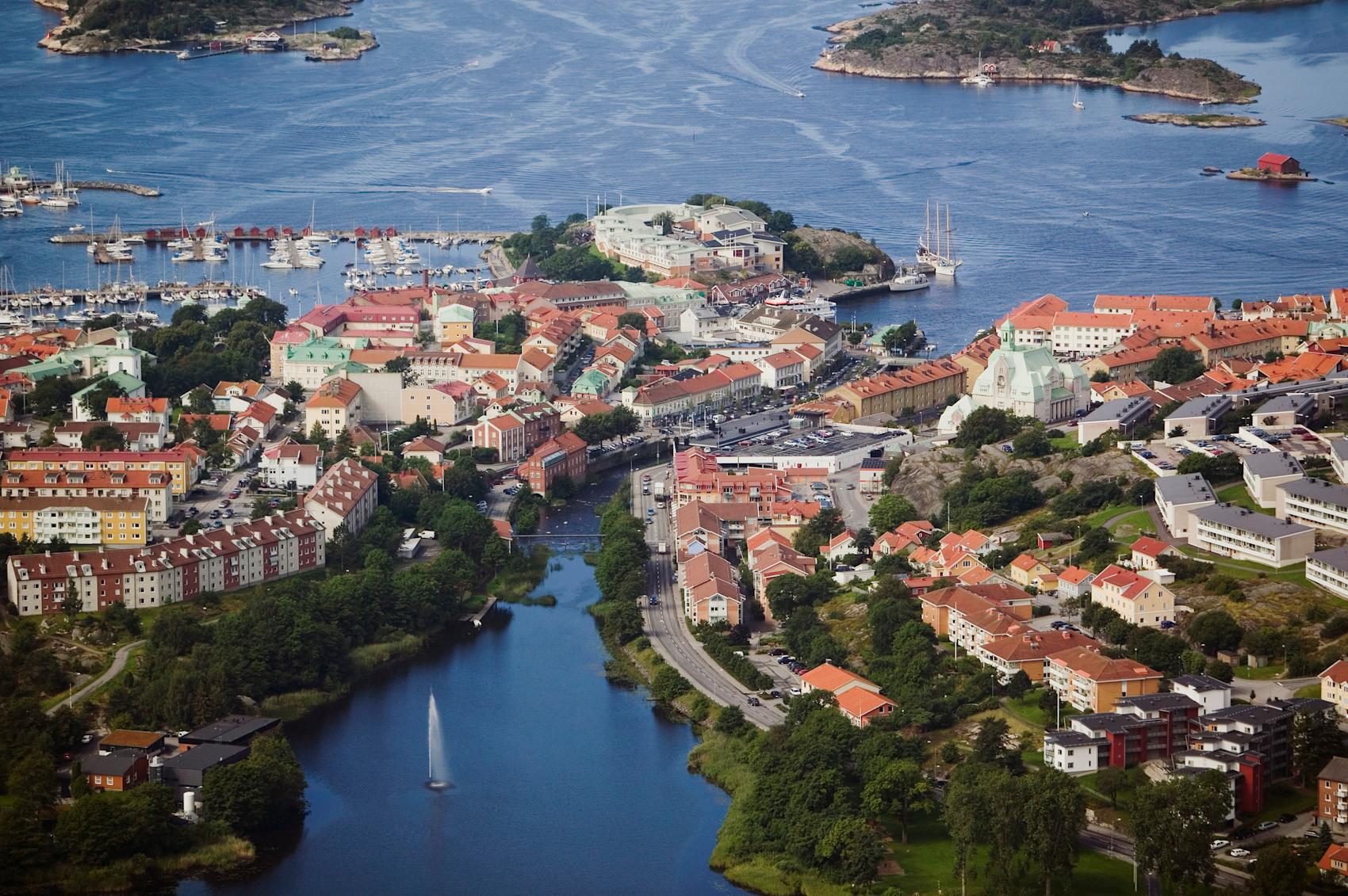 Flyfoto over Strømstad - Foto: Getty Images
