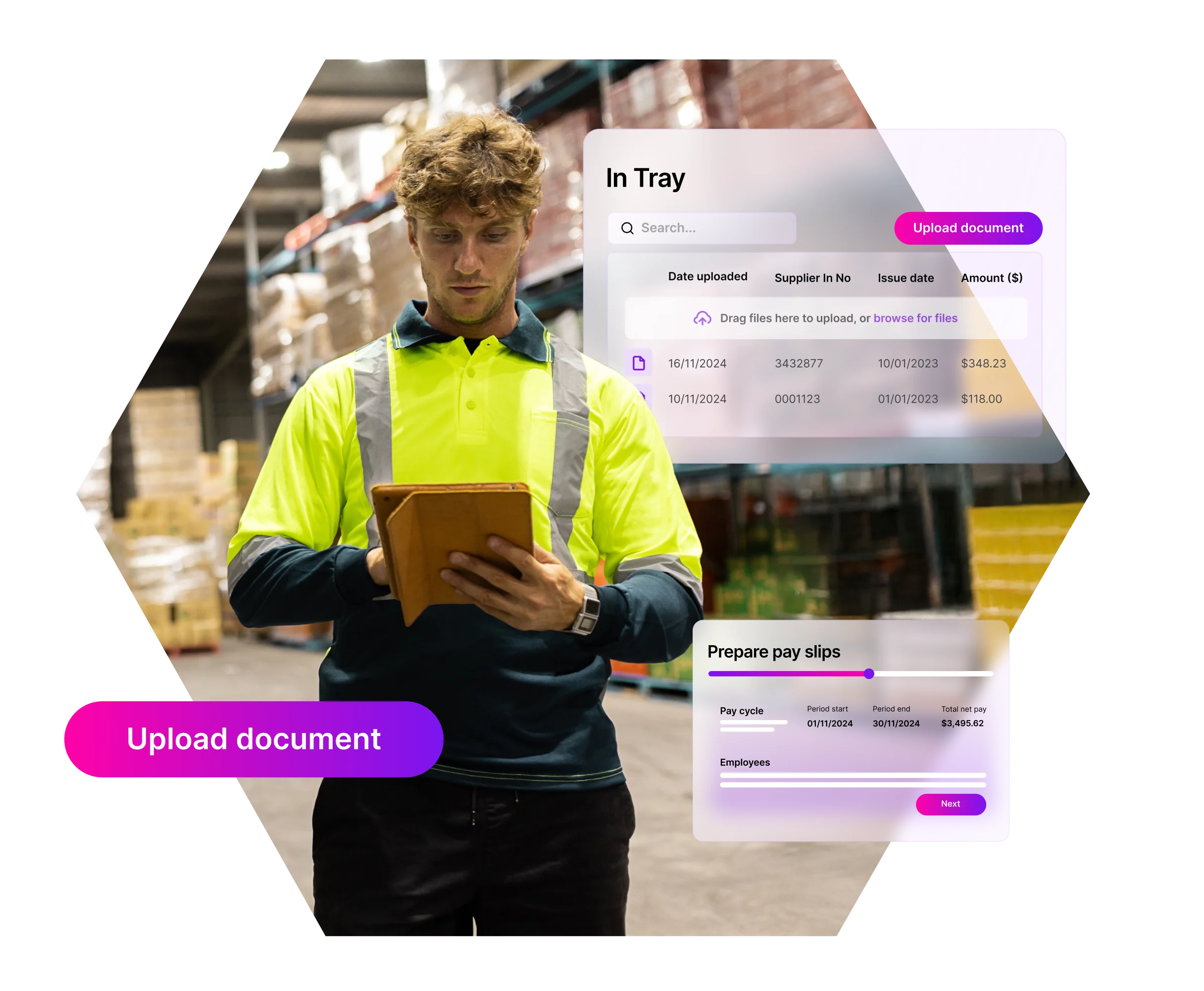 Stock on hand and payroll UI