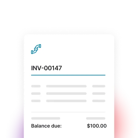 Example of invoice template on mobile phone with invoice number and balance.