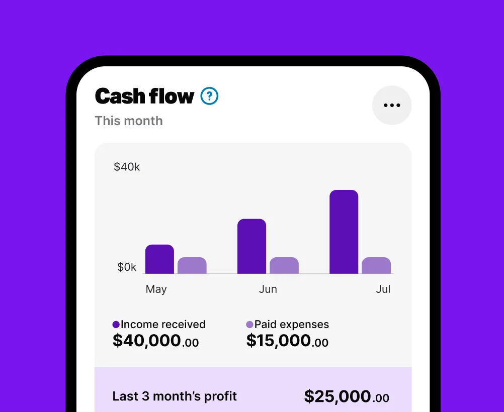 Solo by MYOB app screen of cashflow