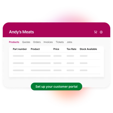 A render of the MYOB CRM customer portal.