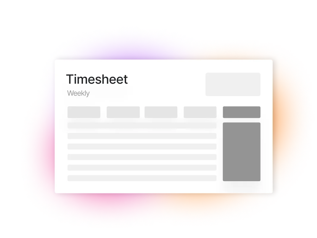 Timesheet template page banner
