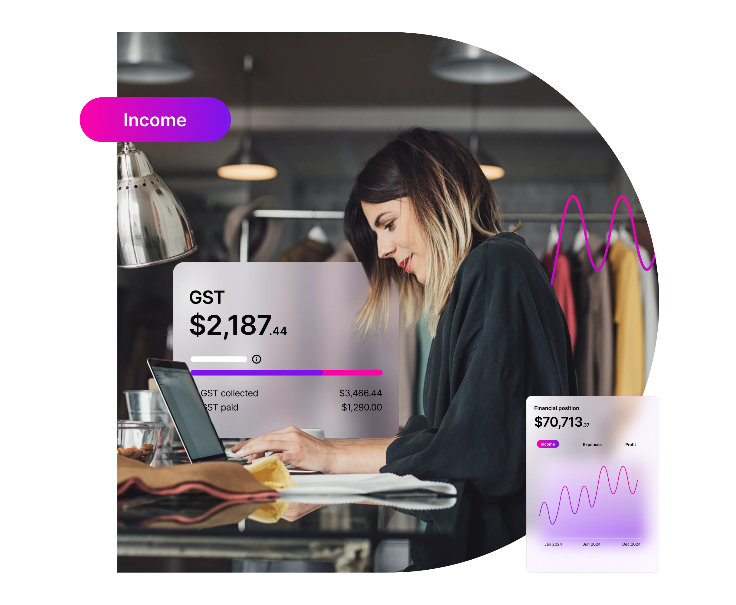 laptop with product UI