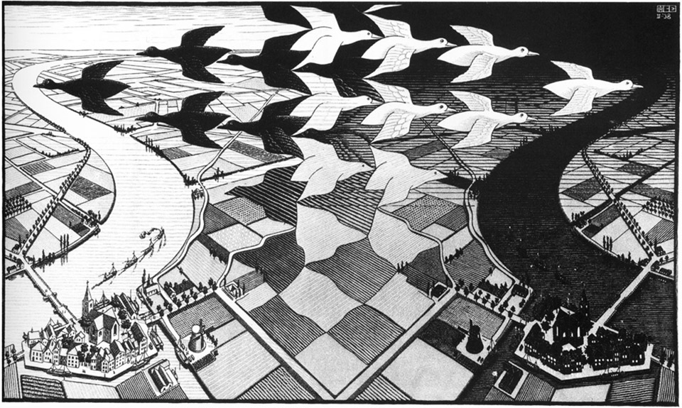 Day and Night, M.C. Escher