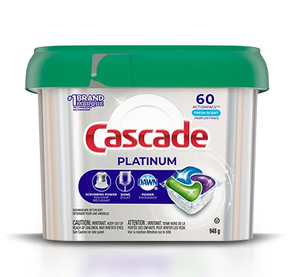 Cascade Platinum 60 capsules pour lave-vaisselle au parfum frais