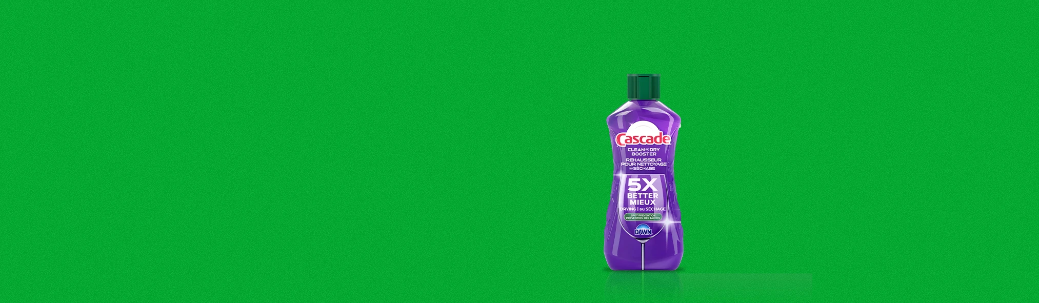 Cascade additives drying rinse agent and dishwasher cleaner banner