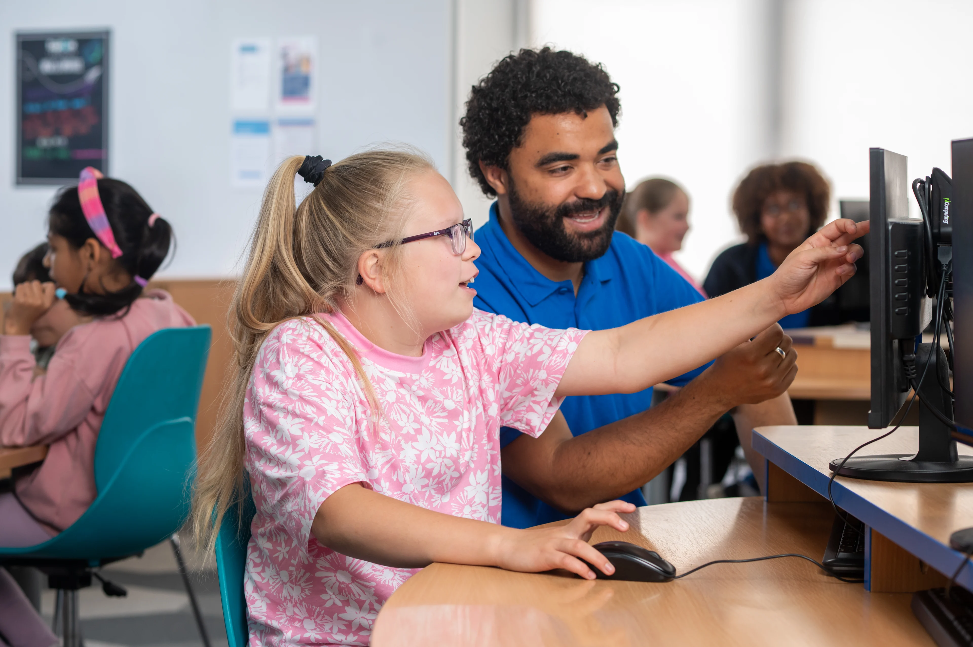 Explore Learning tutor teaching a child with SEND
