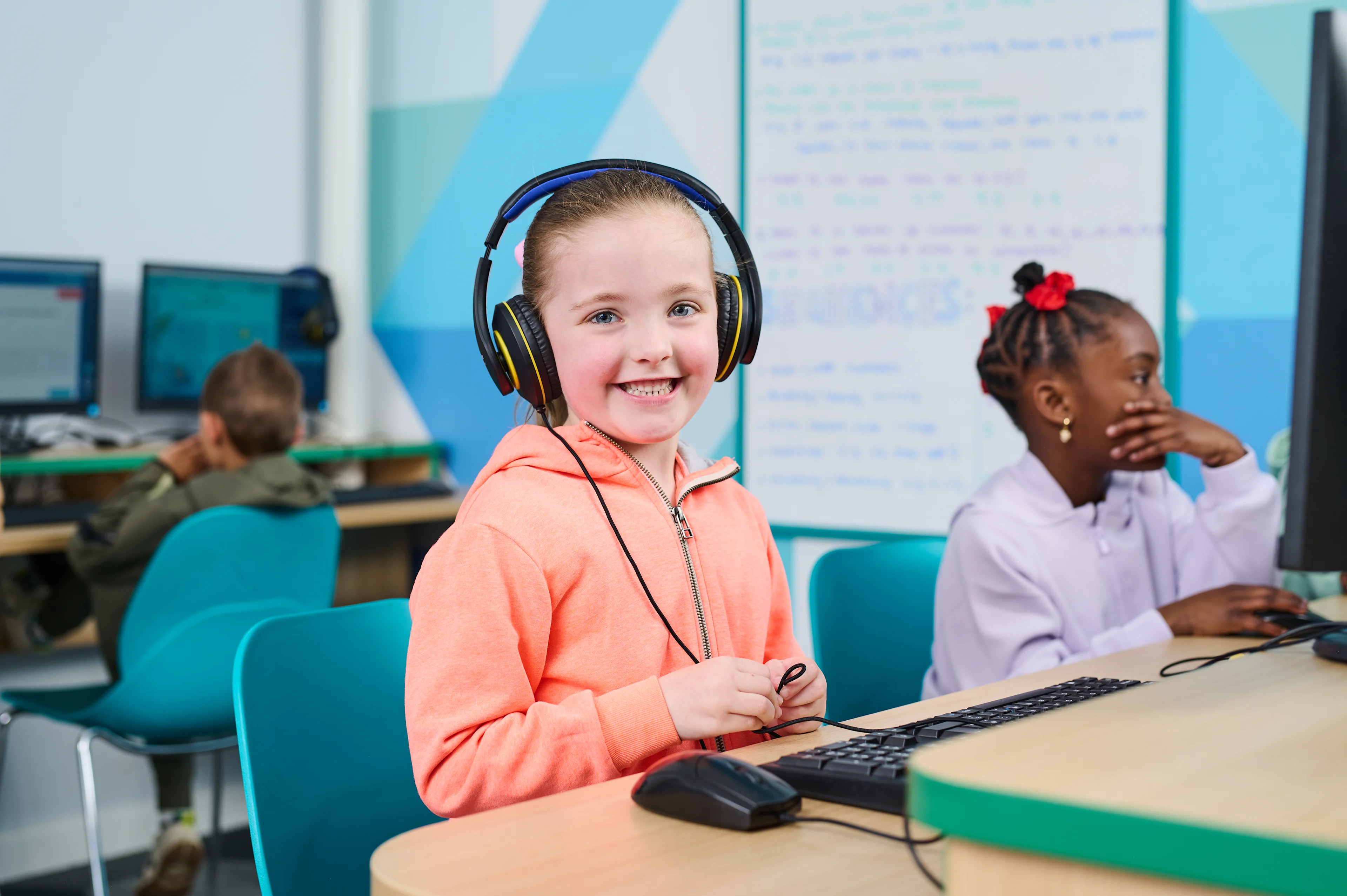 Happy child learning in an Explore Learning centre