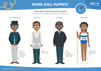 Paper doll puppets illustration
