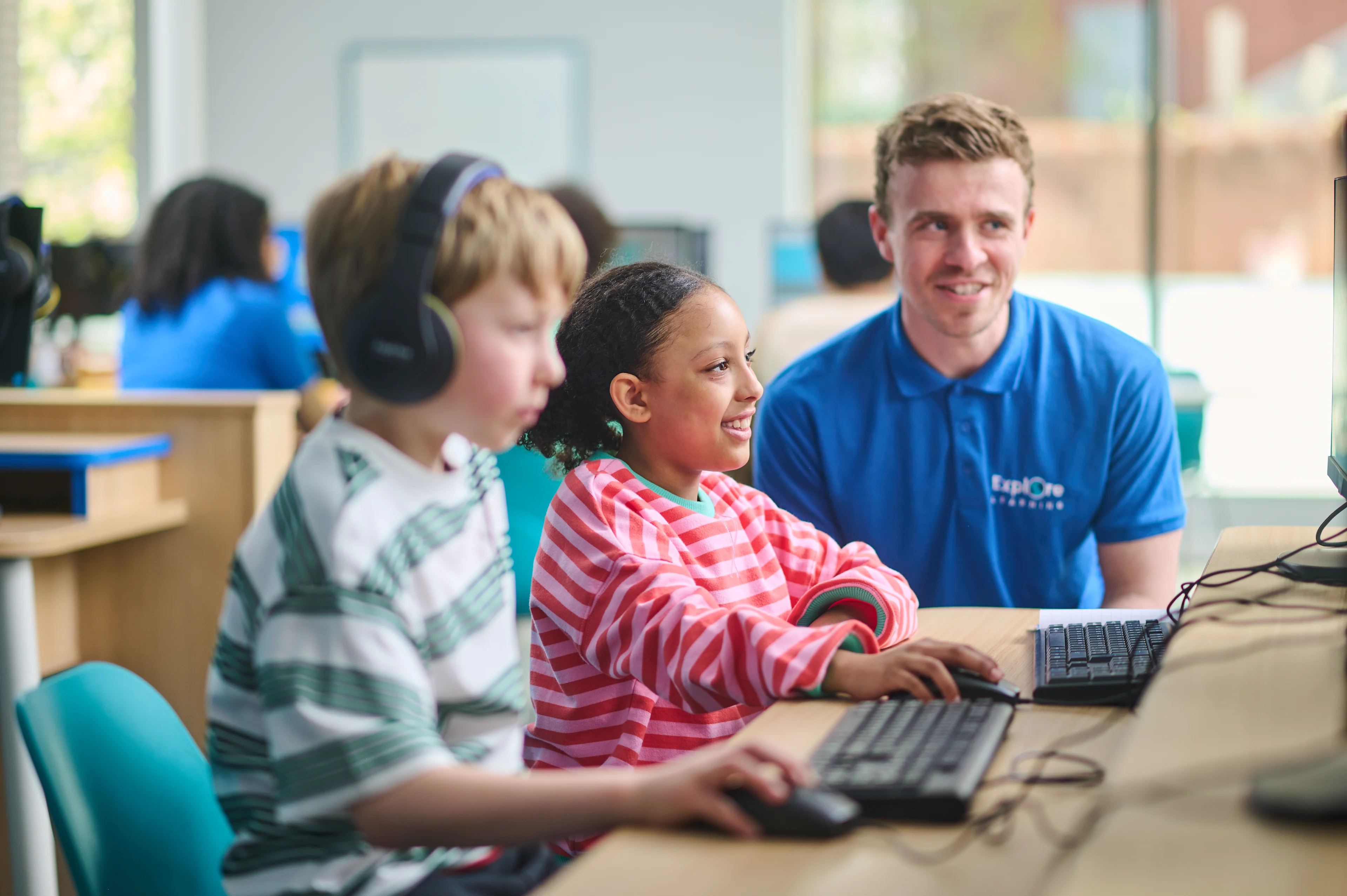 SEND child learning with their Explore Learning tutor