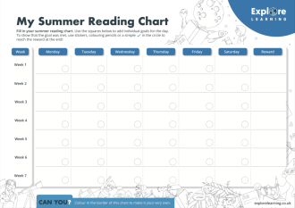 Summer reading chart template